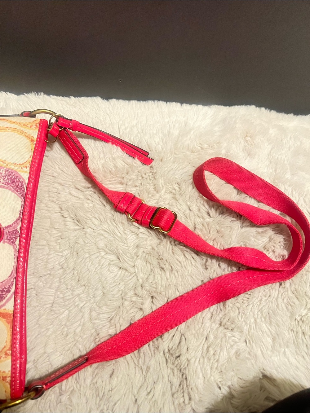 Vintage Coach Hampton Scribble C multicolor Signature Canvas Crossbody - Picture 8 of 10